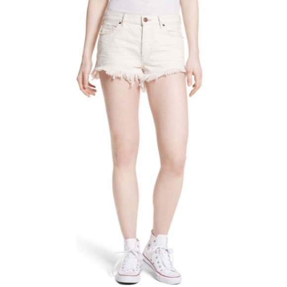 NWT Free People Cut-Off Denim Shorts in Worn White